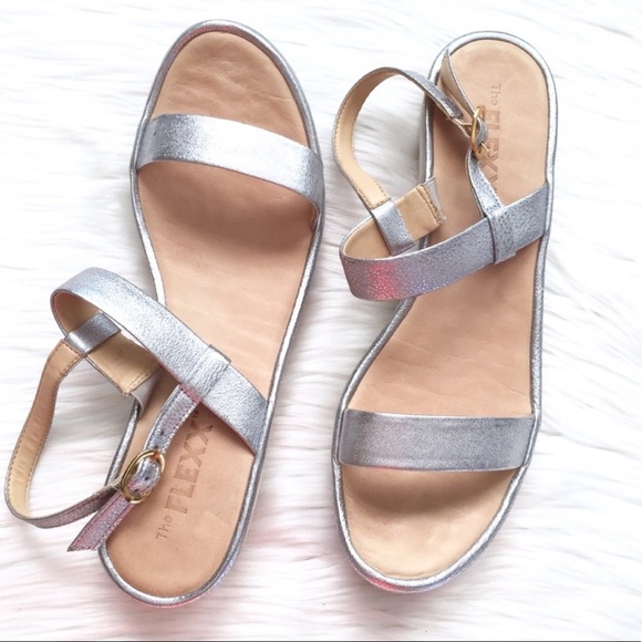 The Flexx Sun Tan Platform Sandals 11 Silver - Picture 2 of 15
